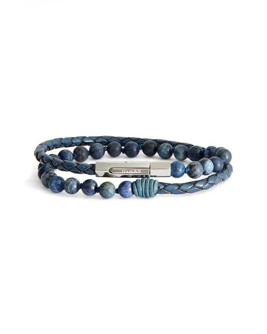 Jonas Studio Hand Knotted Dumortierite Leather Bracelet in at