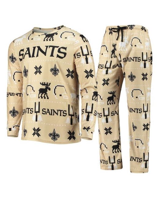 Foco New Orleans Saints Wordmark Ugly Pajama Set at