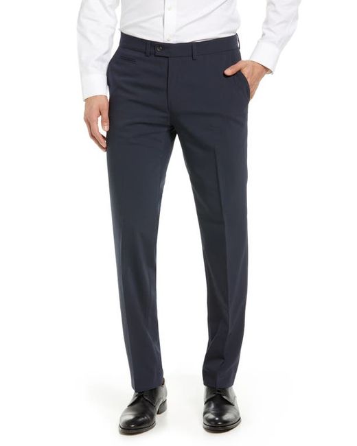 Brax Enrico Wool Blend Flat Front Trousers in at