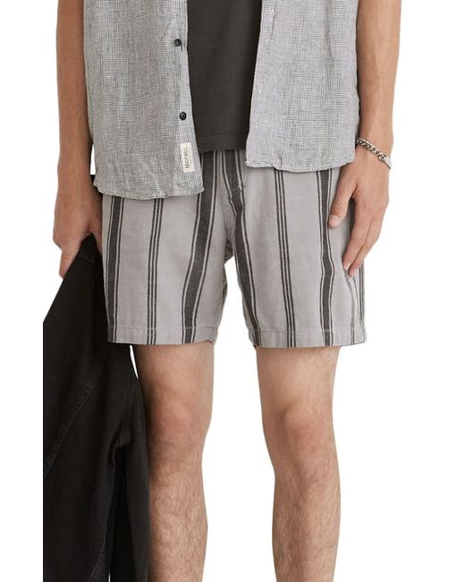 Madewell Stripe Hemp Cotton Shorts in at