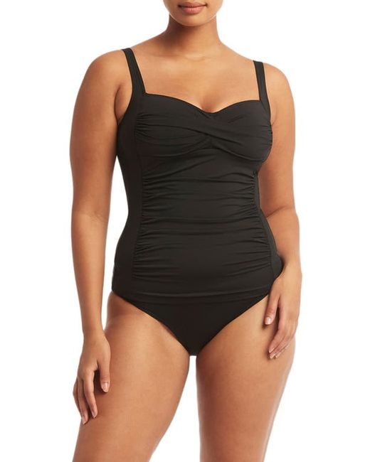 Sea Level Twist Front Multifit Tankini Top in at