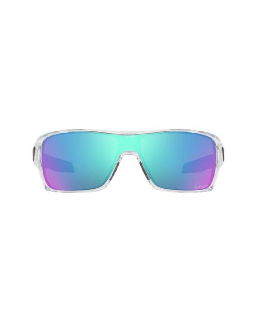 Oakley 32mm Rectangular Sunglasses in Polished Clear/Prizm Sapphire at