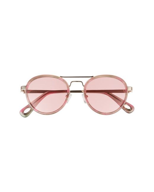 Lele Sadoughi Downtown 49mm Tinted Aviator Sunglasses in at