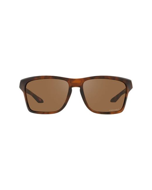 Oakley 58mm Rectangle Sunglasses in Matte Prizm Bronze at