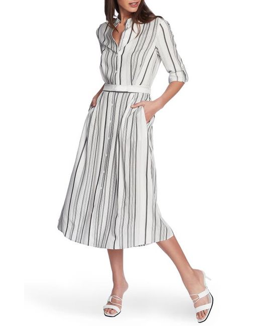 Court & Rowe Long Sleeve Stripe Midi Shirtdress in at