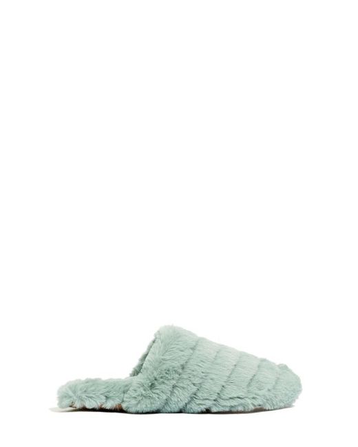 Madewell Recycled Faux Fur Quilted Scuff Slipper in at