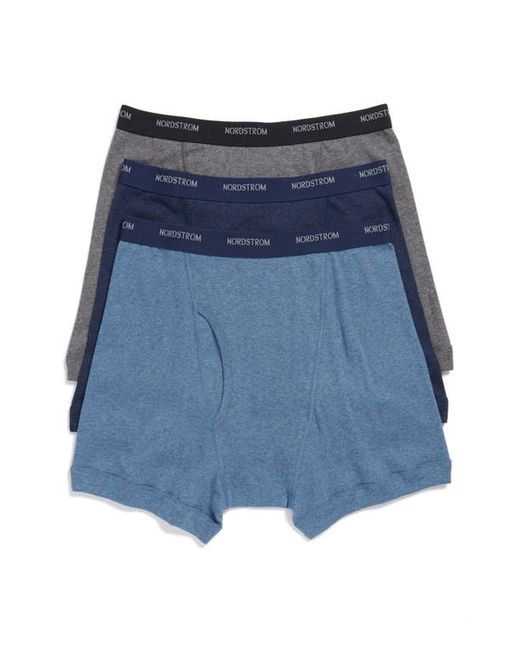 Nordstrom 3-Pack Supima Cotton Boxer Briefs in Navy/Charcoal at