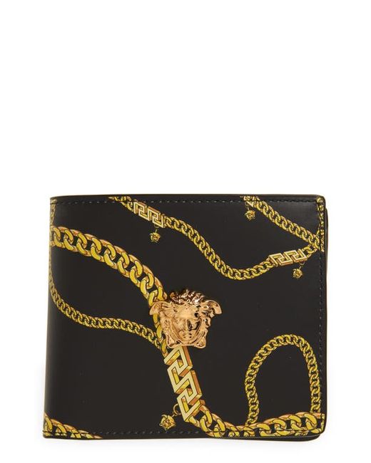 Versace First Line Versace Chain Medusa Bifold Wallet in Gold at