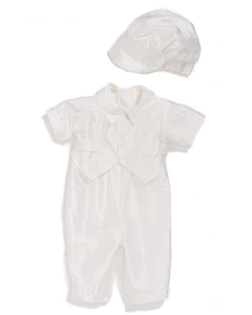 Little Things Mean a Lot Silk Dupioni Romper and Hat Set in at