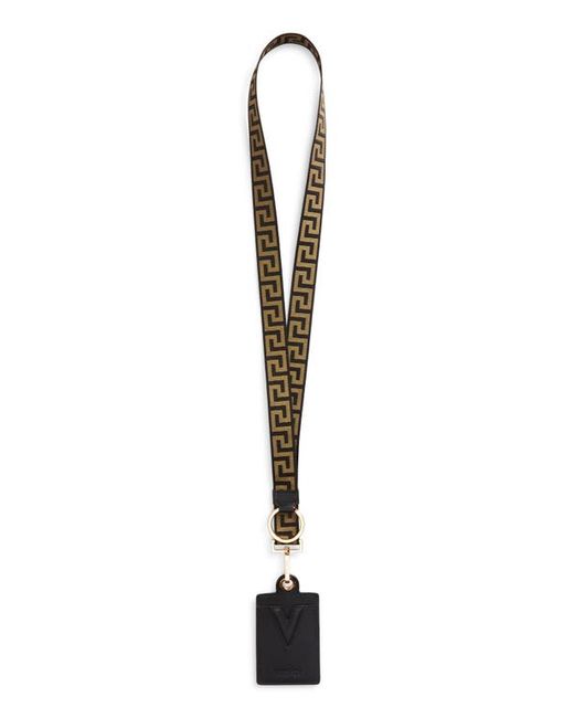 Versace First Line Versace Greca Lanyard Card Case in Gold at
