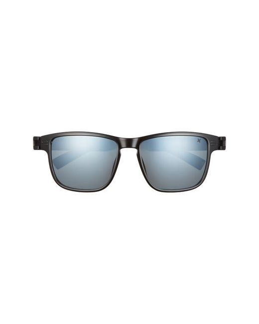 Hurley OGS 57mm Polarized Square Sunglasses in Shiny Black/Smoke Base at