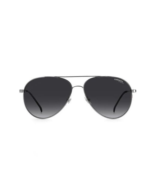 Carrera 58mm Aviator Sunglasses in Ruthenium Grey Shaded at