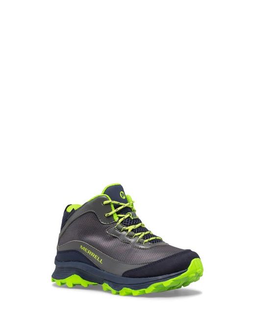 Merrell Moab Speed Waterproof Hiking Boot in Navy/Grey/Lime at