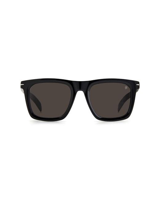 David Beckham Eyewear 53mm Rectangular Sunglasses in Black Grey at