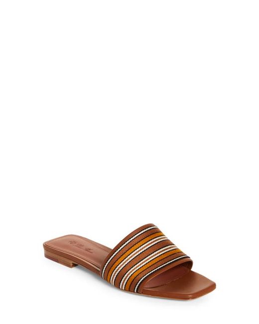 Loro Piana Suitcase Stripe Slide Sandal in Nero/Ruggine/Senape at