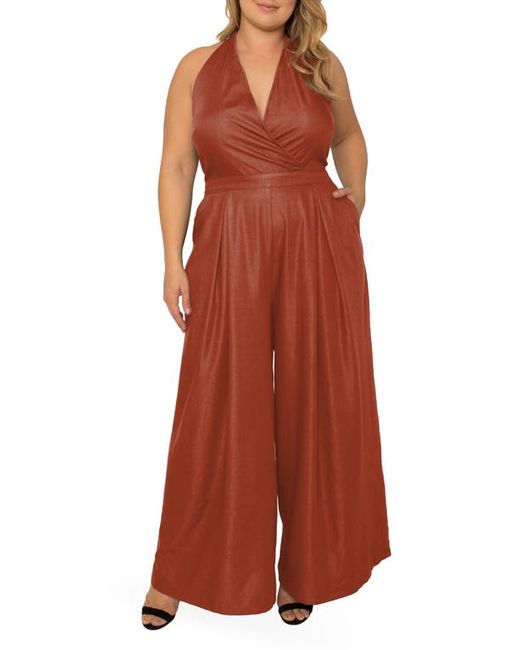 Standards & Practices London Sleeveless Wide Leg Jumpsuit in at