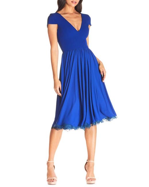 Dress the population Corey Chiffon Fit Flare Cocktail Dress in at