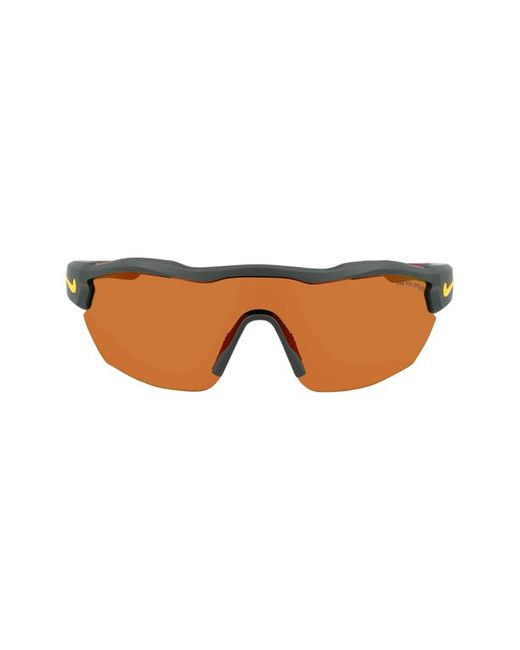 Nike Show X3 Elite 61mm Wraparound Sunglasses in Matte Sequoia Orange at