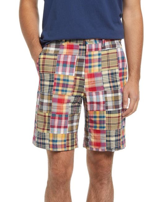Berle Patchwork Madras Flat Front Shorts in at