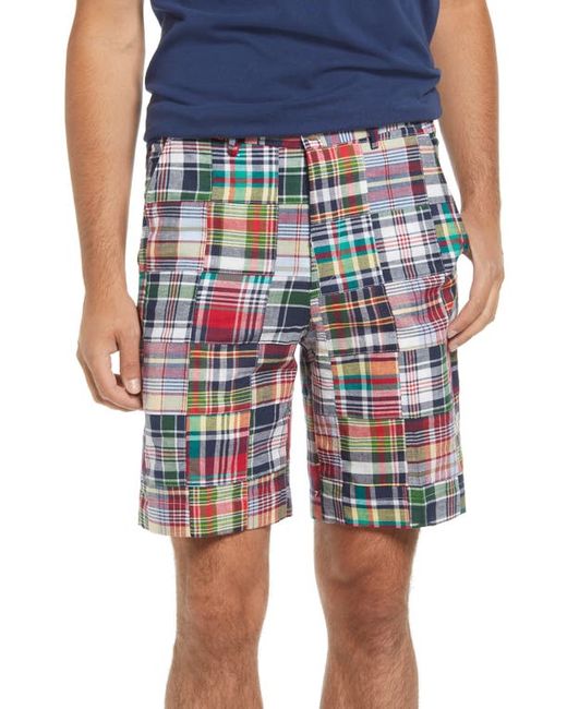 Berle Patchwork Madras Flat Front Shorts in at