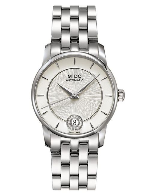 Mido Baroncelli Diamond Automatic Bracelet Watch 33mm in at