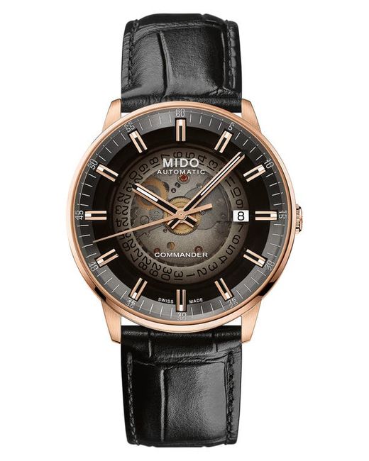 Mido Commander Gradient Skeletal Automatic Canvas Strap Watch 40mm in Black at