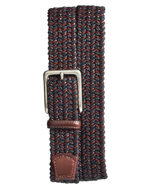 Torino Woven Leather Belt in Black at