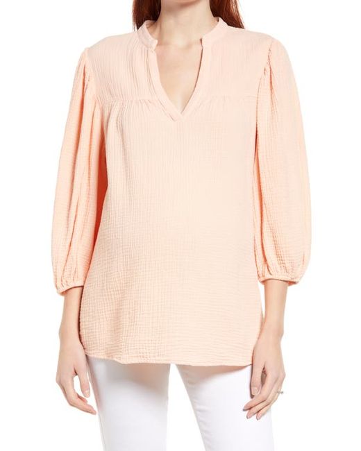 Maternal America Puff Sleeve Maternity Blouse in at