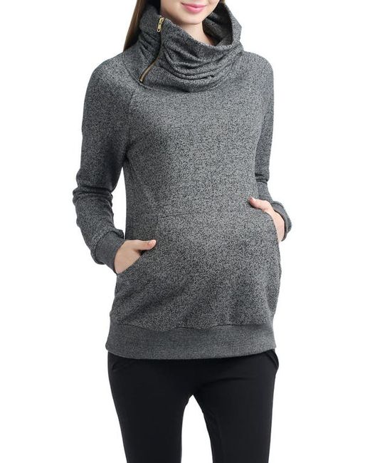 Kimi and Kai Thea Zip Collar Maternity Sweatshirt in at