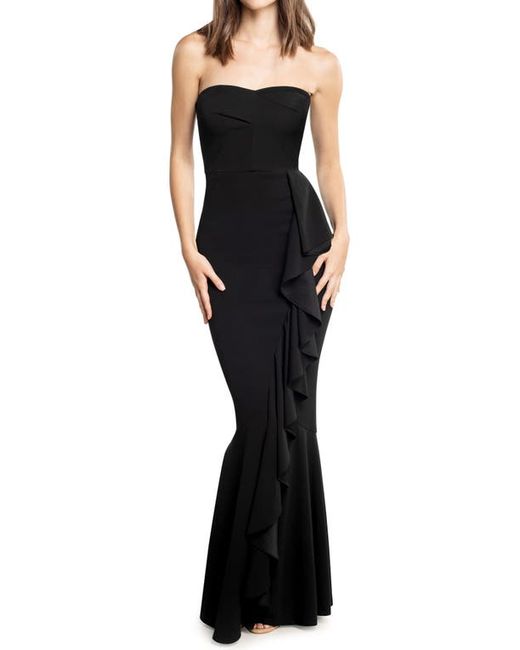 Dress the population Paris Ruffle Strapless Mermaid Gown in at