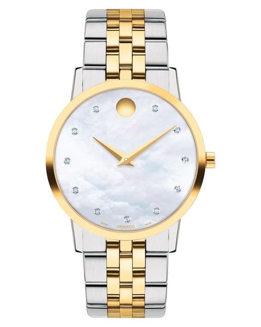 Movado Museum Classic Diamond Bracelet Watch 33mm in at