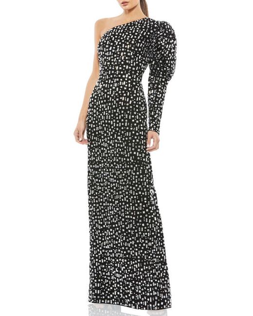 Ieena for Mac Duggal One-Shoulder Long Sleeve Column Gown in at