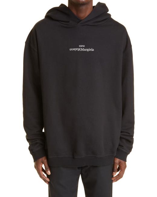 Maison Margiela Embroidered Logo Cotton Hoodie in at