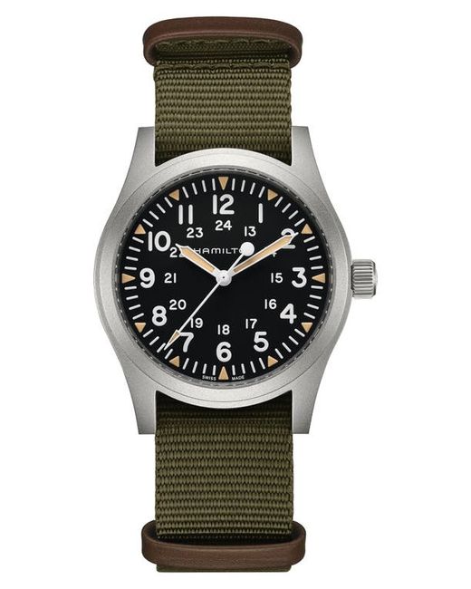 Hamilton Khaki Field Mechanical NATO Strap Watch 42mm in at