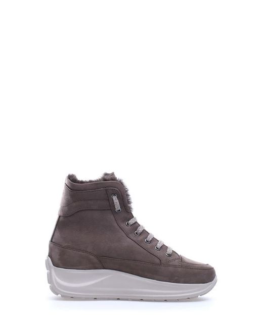 Candice Cooper Spark Vancouver Genuine Shearling High Top Sneaker in Nabuk/Fanbo at