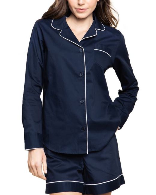 Petite Plume Short Cotton Twill Pajamas in at