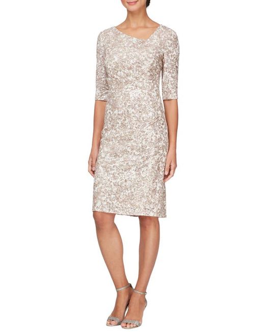 Alex Evenings Sequin Embroidered Sheath Dress in at