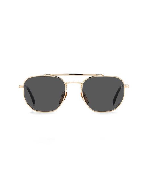 David Beckham Eyewear 54mm Aviator Sunglasses in Gold Black Grey at