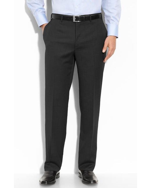 Canali Flat Front Wool Trousers in at