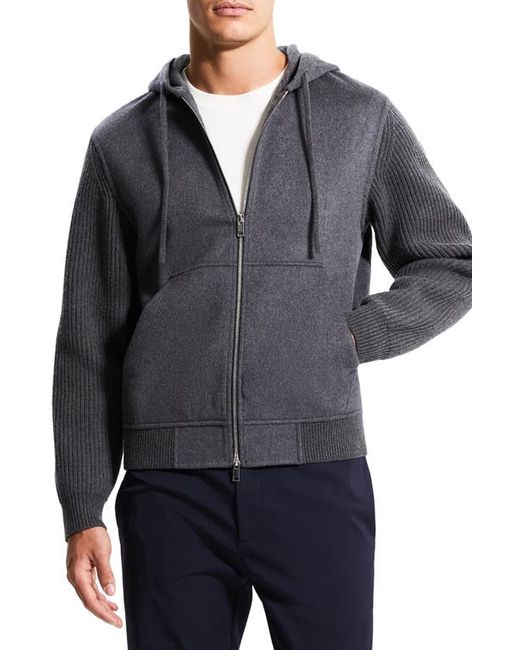 Theory Haskel Wool Cashmere Zip Hoodie in at