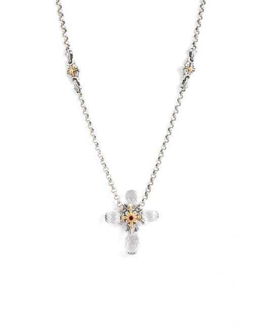Konstantino Pythia Faceted Crystal Cross Pendant Necklace in at