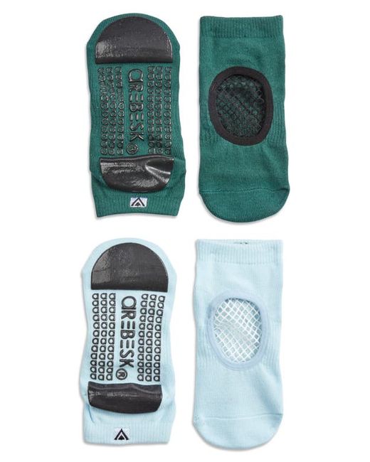 Arebesk Phish Net Assorted 2-Pack Closed Toe Ankle Socks in Light Forest at