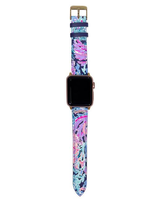 Lilly Pulitzer® Lilly Pulitzer Bringing Mermaid Back Leather Apple Watch Band in at