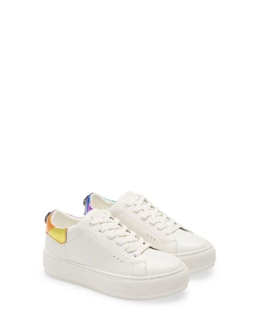 Kurt Geiger London Rainbow Shop Laney Eagle Sneaker in White/Multi Leather at