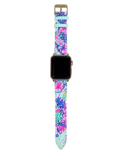 Lilly Pulitzer® Lilly Pulitzer Beach You To It Leather Apple Watch Band in at