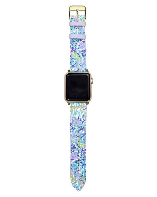 Lilly Pulitzer® Lilly Pulitzer Shell of a Party Leather Apple Watch Band in at