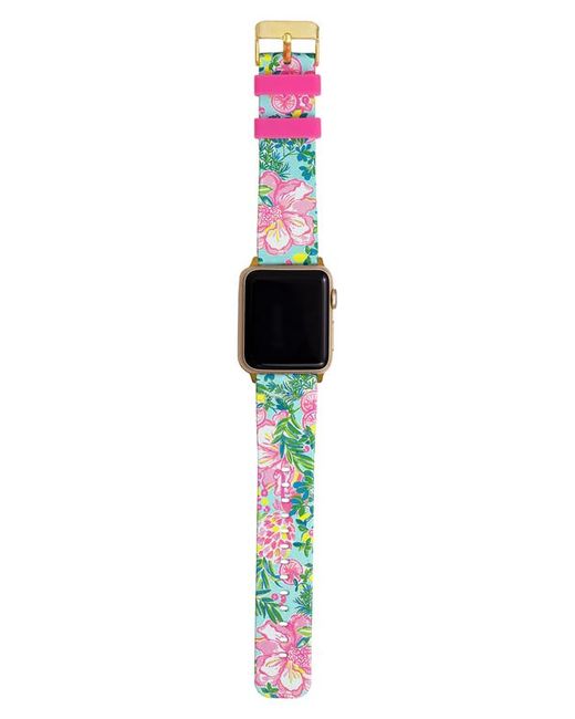 Lilly Pulitzer® Lilly Pulitzer Fruity Flamingo Silicone Apple Watch Band in at