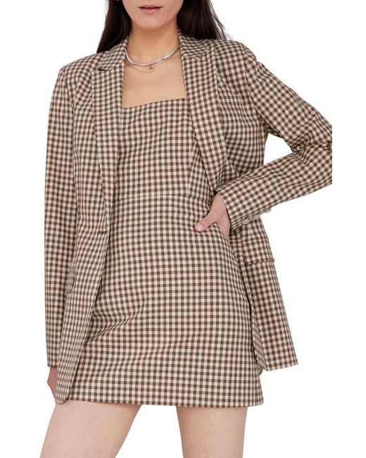 Favorite Daughter The Break Up Gingham Check Oversize Stretch Cotton Blazer in at