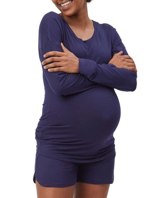Stowaway Collection Long Sleeve Maternity Lounge T-Shirt in at
