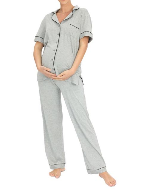 Angel Maternity Short Sleeve Maternity Pajamas in at